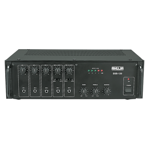 Ahuja SSB-120  120w 5 Mic & 2 Aux Inputs Auto AC/DC PA Mixer Amplifier - Each