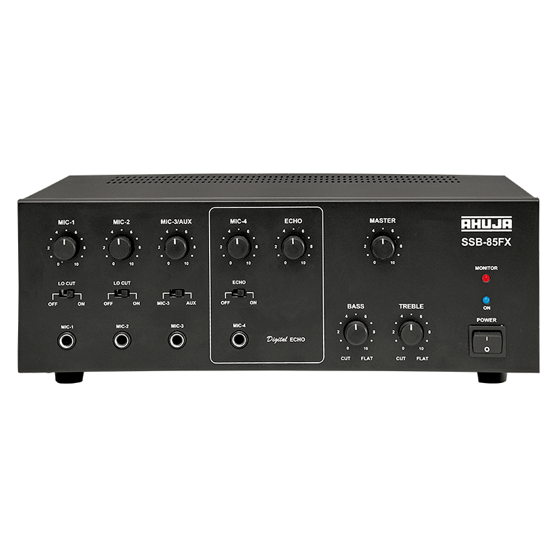 Ahuja SSB-85FX 80w 4 Mic & 1 Aux Inputs Auto AC/DC PA Mixer Amplifier - Each