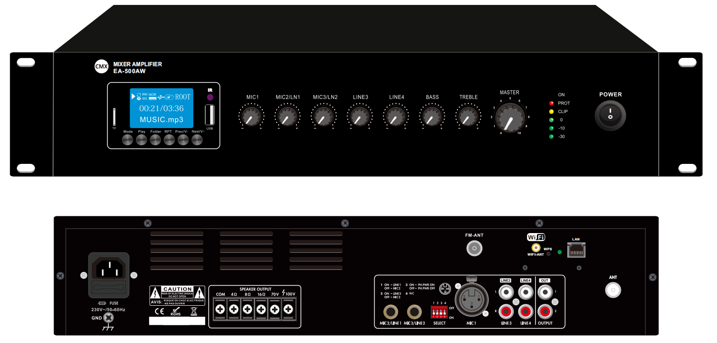 CMX EA-350AW Wi-Fi Internet Streaming Amplifier with USB/SD/FM/Bluetooth