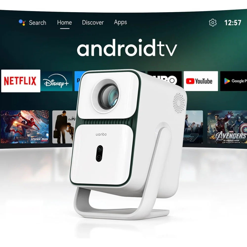 Wanbo T2 Ultra Smart Projector – Native 1080p Full HD, 500 ANSI Lumens, Fully Automatic, Netflix L1 Certified, 120° Rotatable Stand