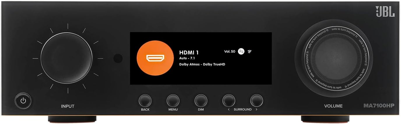 JBL MA7100HP 7.2 Ch Smart Network Multi-Zone AVR Home Theater Receiver 8K eARC Dolby Atmos DTS:X HDR10+ Dolby Vision WiFi