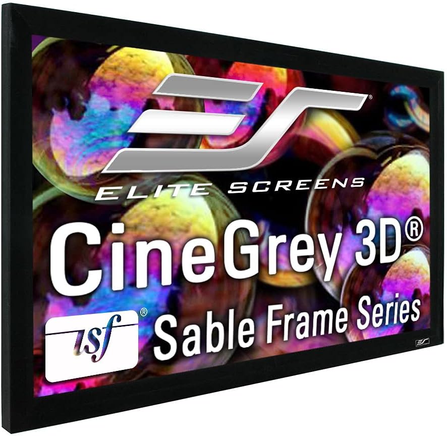Elite ER110DHD3 Sable Frame CineGrey 3D, 110-inch Diagonal 16:9, 8K4K UltraHD ALR Fixed Frame Projector Screen