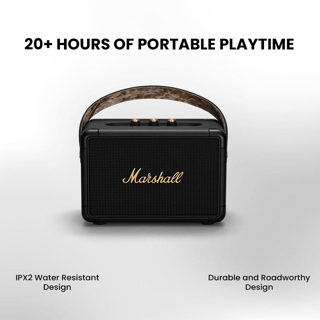 Marshall Kilburn II 36W Portable Bluetooth Speaker with 20+ Hours ,Water-resistant Design (IPX2)
