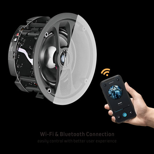 Lumi Audio FLF6WBS 6.5’’ Wi-Fi & Bluetooth Ceiling Speakers (Active+Passive Pair)- Set Of 2