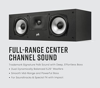 Polk Audio Monitor XT30 High-Resolution Center Channel Speaker - Each