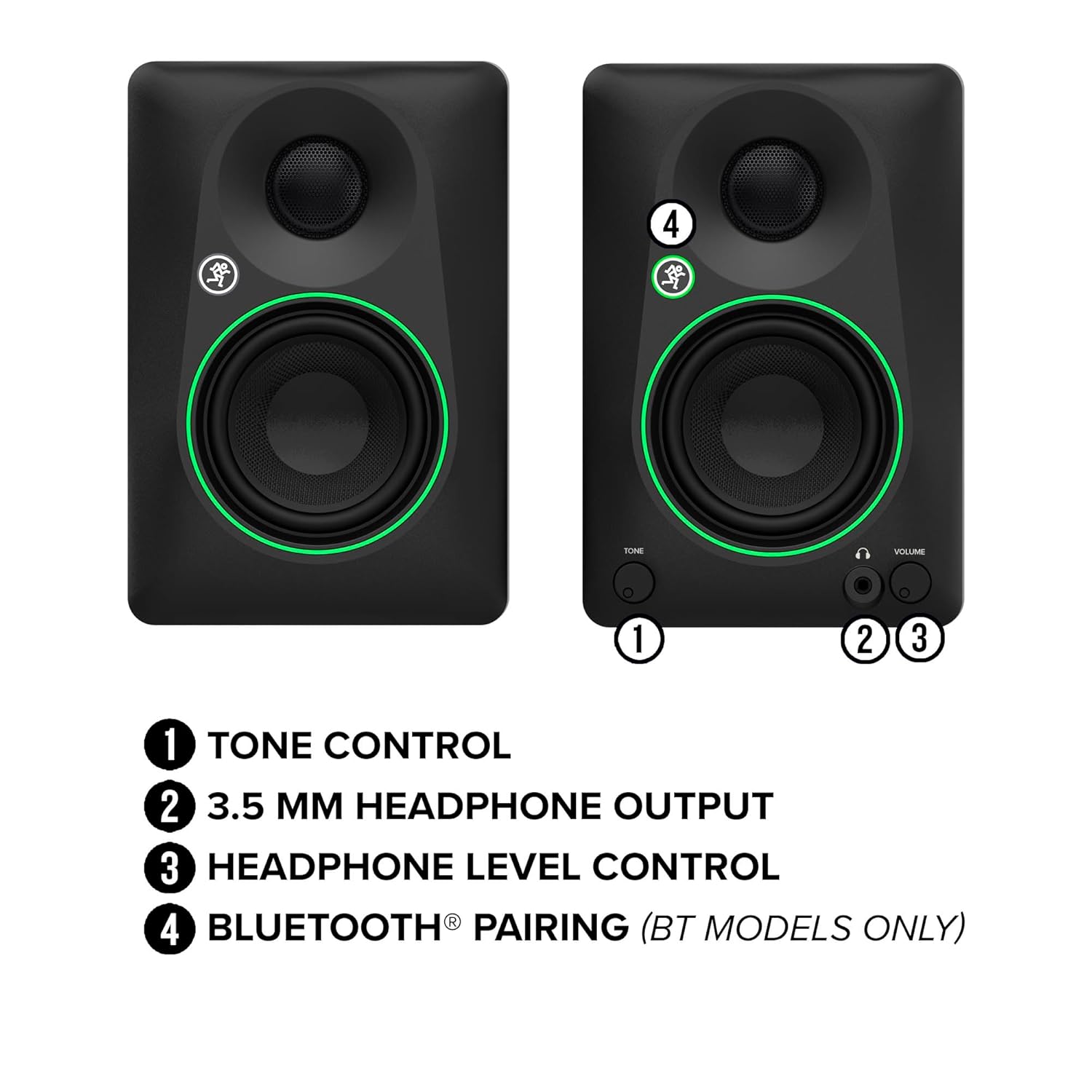 Mackie 3.5-inch Powered Studio Monitors with Tone Control and Bluetooth - Pair