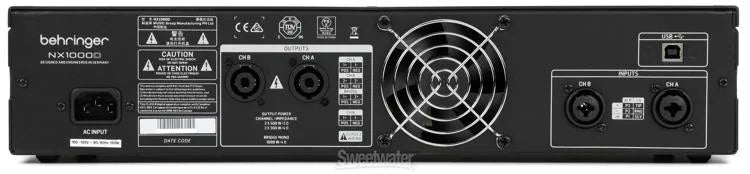 Behringer NX1000D Ultra-Light 1000w Class-D Power Amplifier with DSP and SmartSense Impedance Compensation
