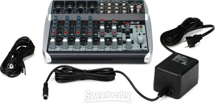 Behringer Xenyx Q1202USB Premium 12-Input 2-Bus Mixer with XENYX Mic Preamps and Compressors, British EQ and USB/Audio Interface