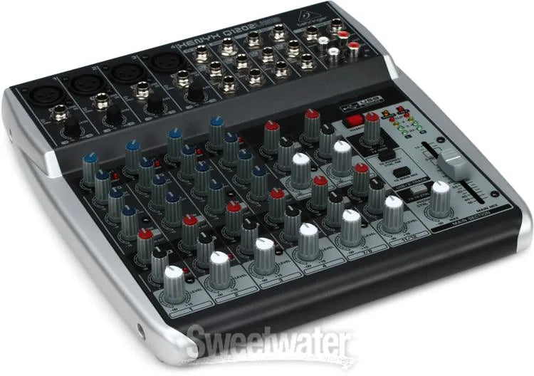 Behringer Xenyx Q1202USB Premium 12-Input 2-Bus Mixer with XENYX Mic Preamps and Compressors, British EQ and USB/Audio Interface