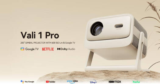 Wanbo Vali 1 Pro Smart LCD Projector – Native 1080p Full HD, 500 ANSI Lumens, Auto Focus ,120° Gimbal Stand , Smart Auto Setup