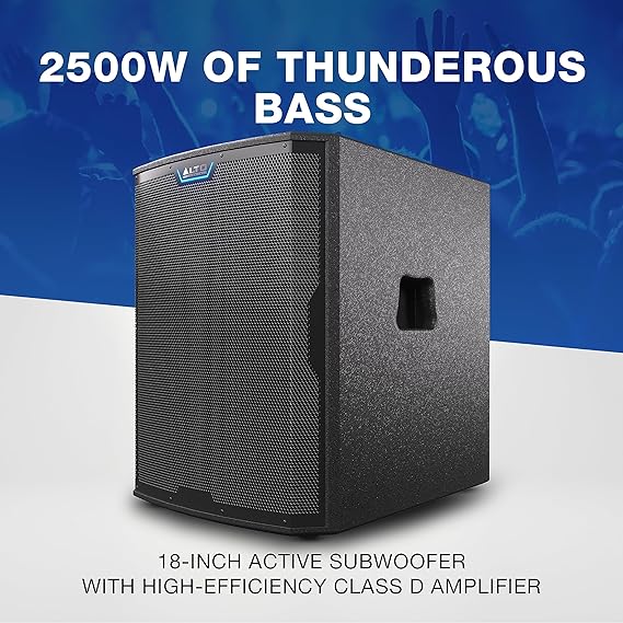 Alto Professional TS18S 2500W 18" Subwoofer, Powered PA With 8 DSP Modes, Easy Setup - Each
