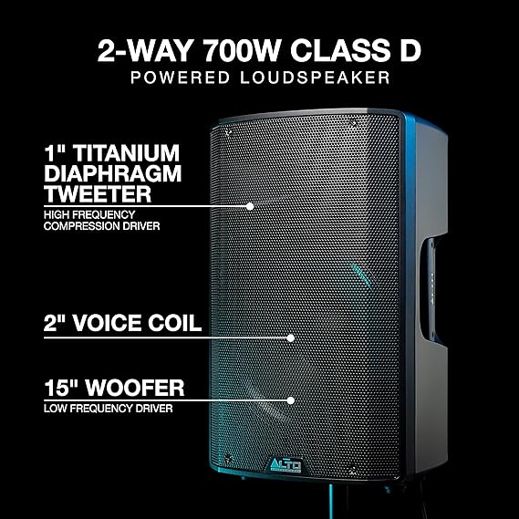 Alto Professional TX315 700 W 15 " 2 Way Powered PA Loudspeaker - Each