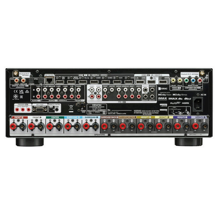Denon AVR X4800H Ch AVR Home Theater Receiver.