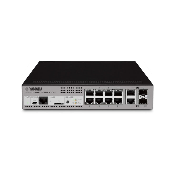 Yamaha SWR2311P 10G L2 Audio-Optimized 8-Port Managed Network Switch - Each