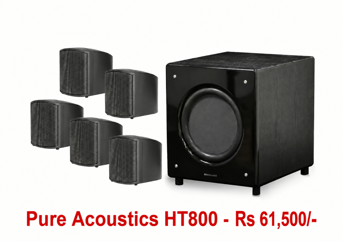 Pure Acoustics 5.1 Satellites Speaker Package HT-800 with Supernova 5 SN10 Subwoofer - Set - Audiomaxx India