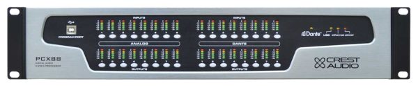 Crest Audio PCX 88-230EB Digital Audio Matrix DSP Processor (8-In / 8-Out) with 96 kHz Processing, Dante Expansion, and Advanced System Control