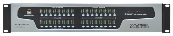 Crest Audio PCX 1616-230EB Digital Audio Matrix DSP Processor (16-In / 16-Out) with 96 kHz Processing, Dante Networking, and Full System Control