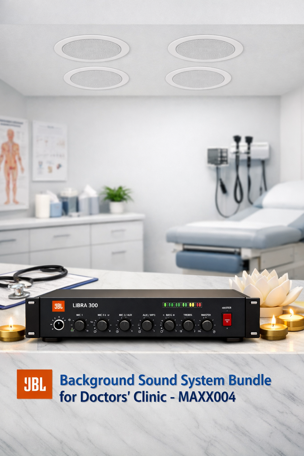 JBL Background Sound System Bundle for Doctors’ Clinic – MAXX004