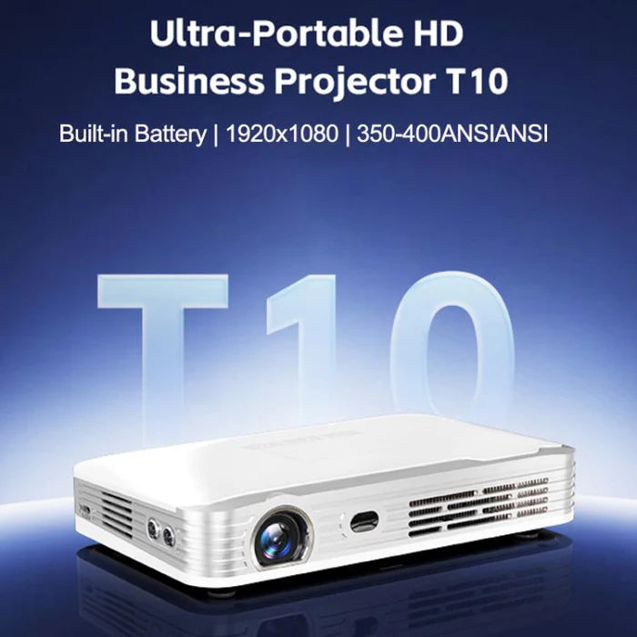 WOWOTO T10 Premium High-Performance Smart Portable Projector with Android OS, Ultra High Brightness, Dual-Band Wi-Fi & 1080p/4K Support