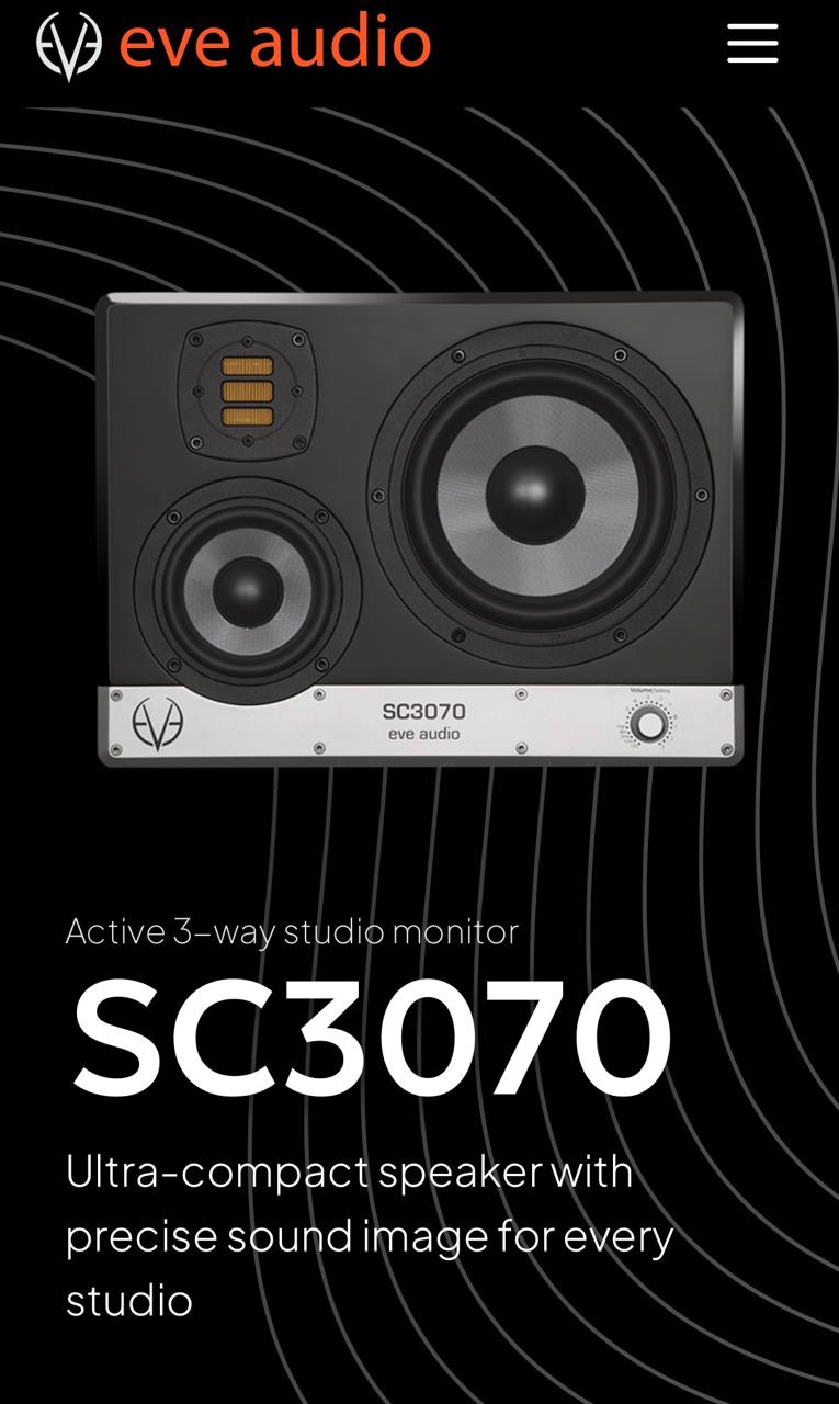 Eve Audio SC3070 Ultra‑Compact 3‑Way Active Near-Field Monitor With Precise Sound Imaging for Every Studio