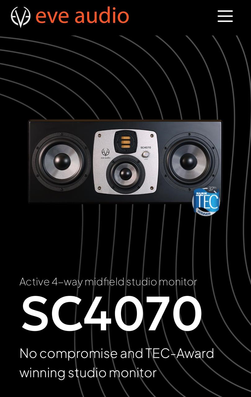 Eve Audio SC4070 Active 4‑Way Midfield Studio Monitor – No‑Compromise, TEC‑Award Winning Studio Sound