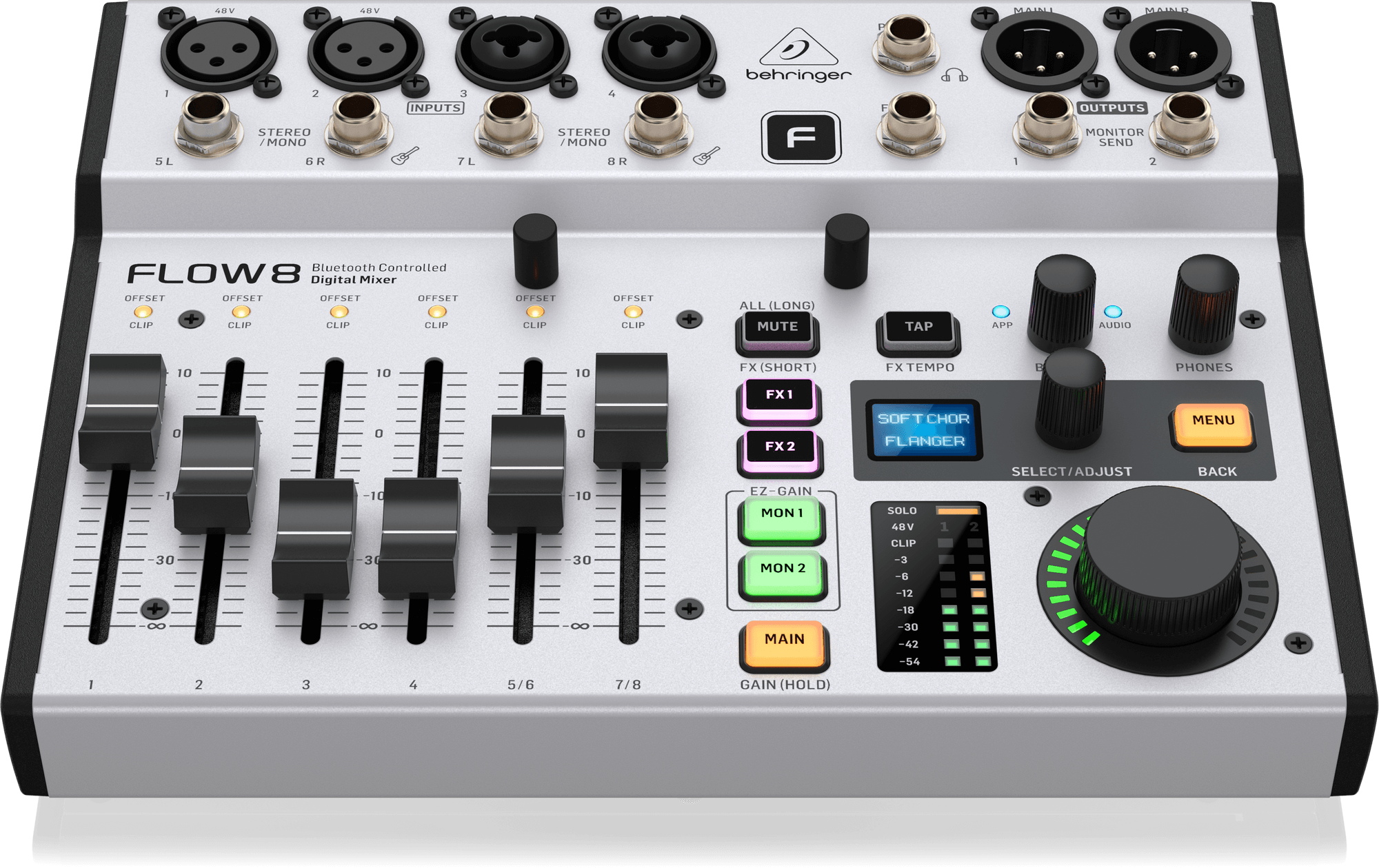 Behringer Flow 8 8-Input Digital Mixer with Bluetooth Audio and App Control - Each