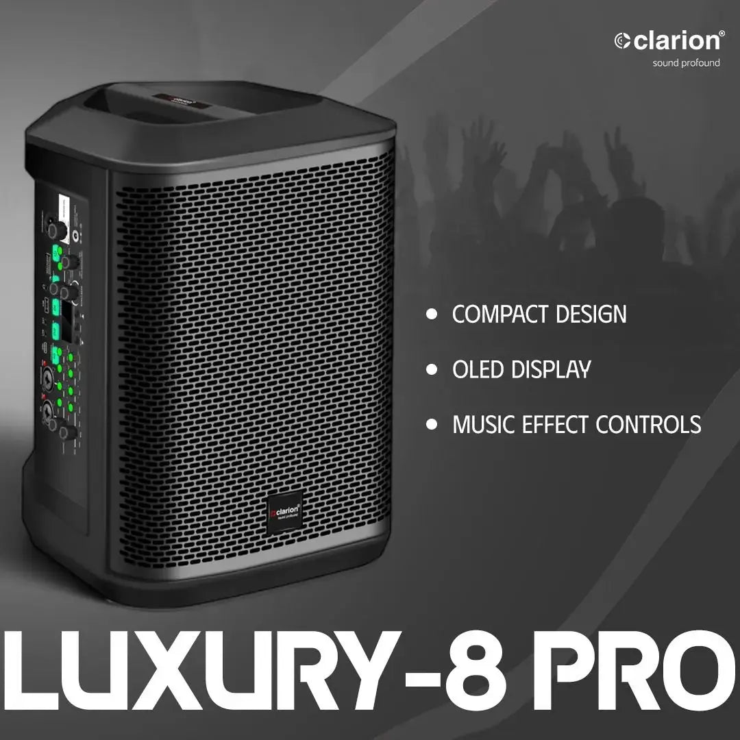 Clarion JM Luxury 8 Pro Portable Bluetooth Speaker – 120W RMS / 240W Program