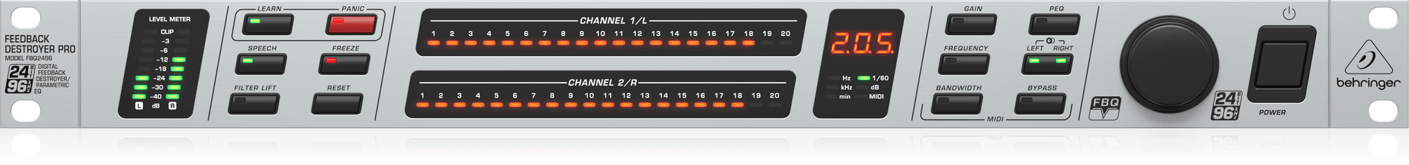 Behringer Feedback Destroyer Pro FBQ2496 Automatic and Ultra-Fast Feed