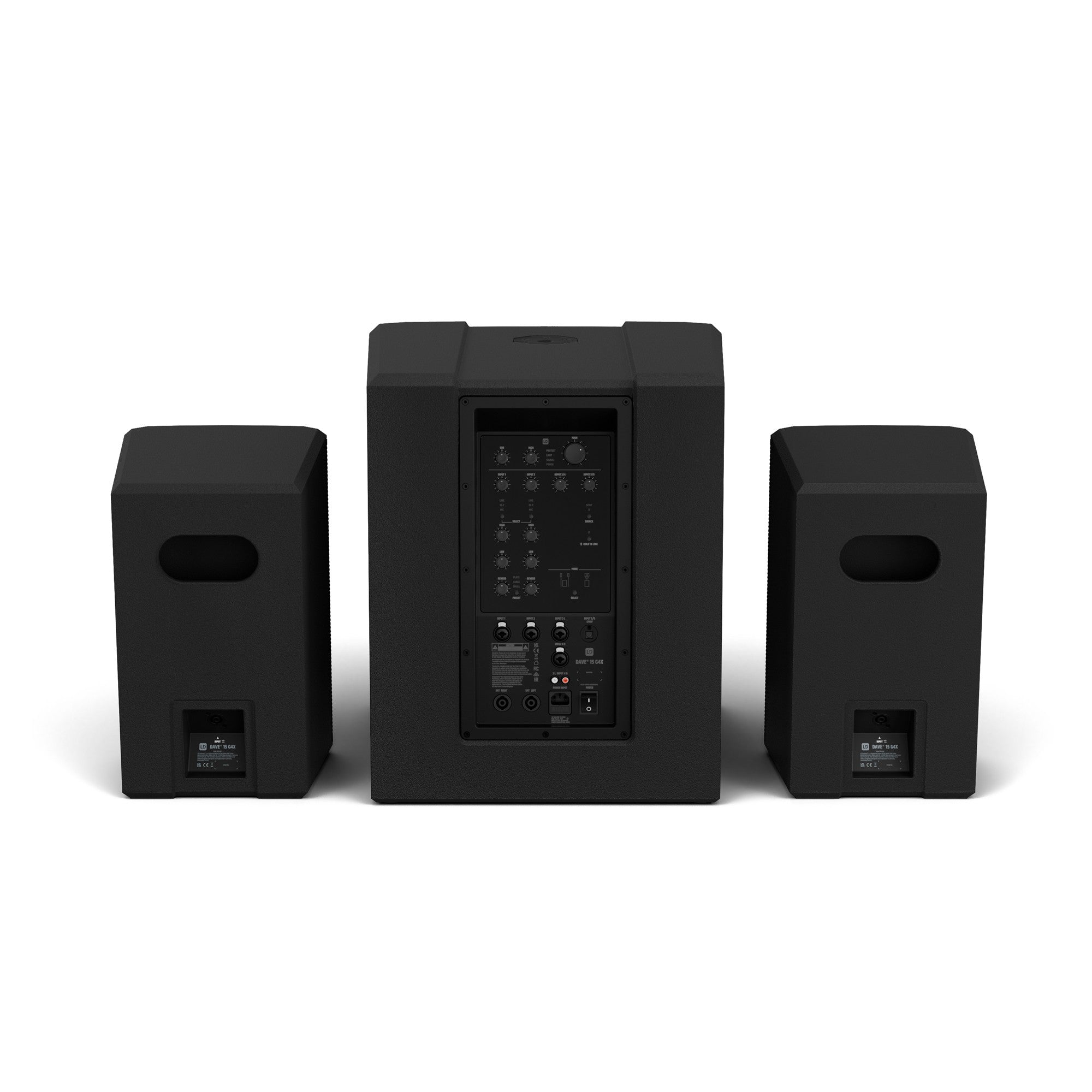 LD Systems LDDAVE15G4XINT 2060W Bluetooth 5.0 Streaming  Compact 2.1 powered PA system - 2x 8" Satellite + 15" Sub - Set