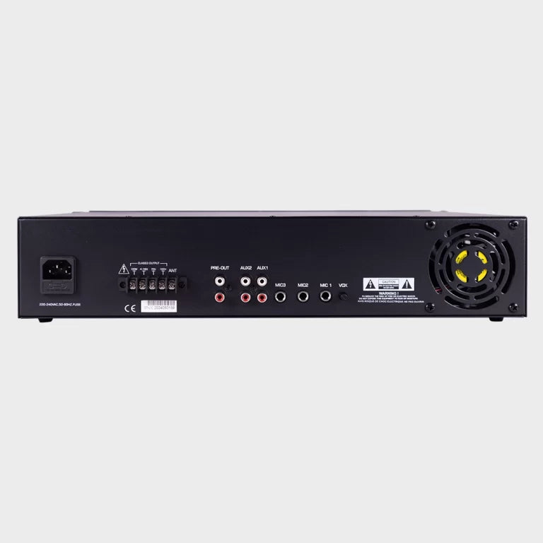 PA120 120W Mixer Amplifier with Triple Mic Input, Bluetooth, USB Playback and VOX Priority for Professional PA and Background Music Systems - Audiomaxx India