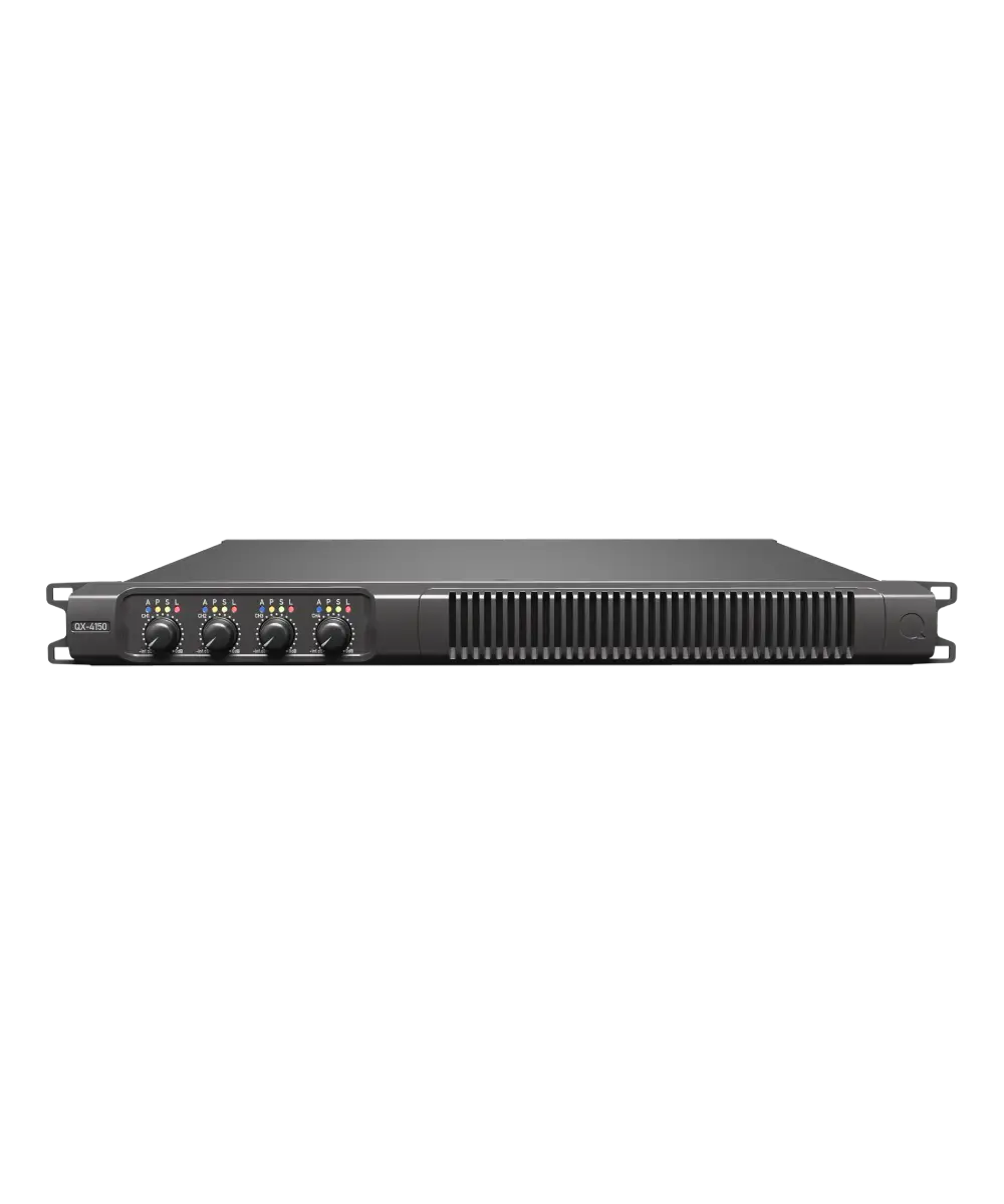 Quest QX4150 Professional 4×150W Multi-Channel Installation Power Amplifier for Commercial Audio & Distributed PA Systems