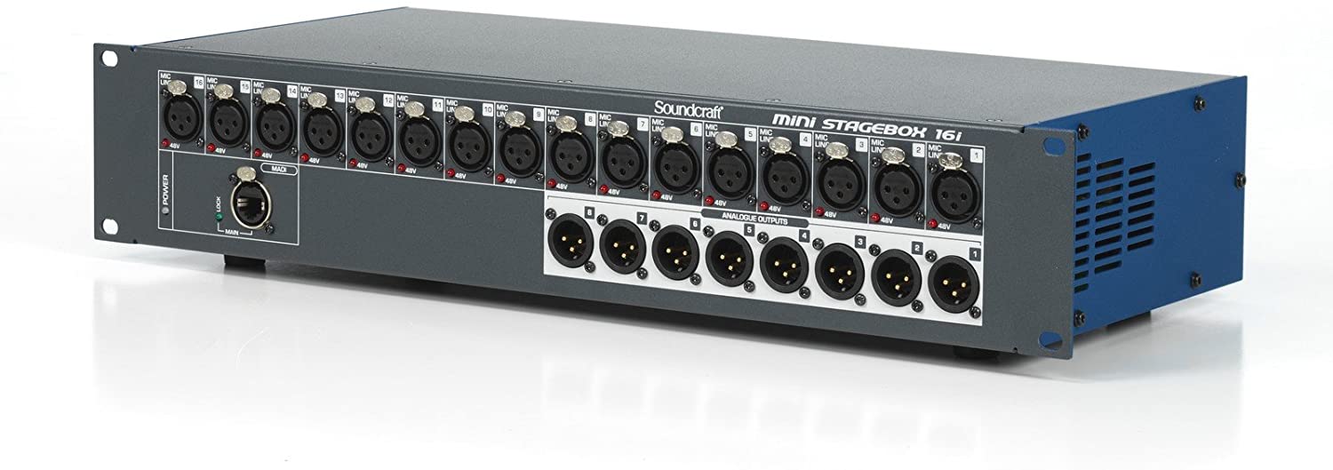 Soundcraft SCR,Mini Stagebox 16i EU 16 Channel Compact Digital Stagebox with Remote Controlled