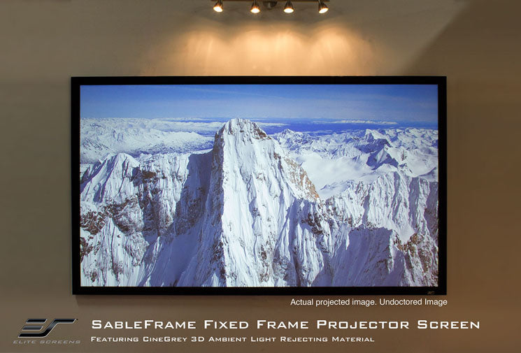 Elite ER110WH1 Sable Frame 110" Diag. 16:9, Active 3D4K UltraHD Ready Fixed Projector Screen - Each