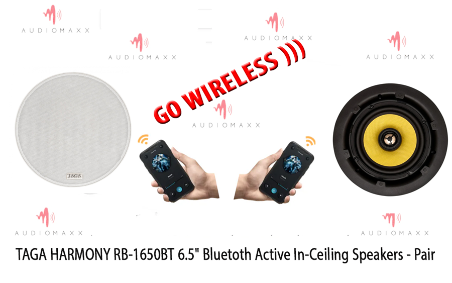 TAGA HARMONY RB-1650BT 6.5" Go Wirelss, Bluetoth In-Ceiling Speakers - Pair