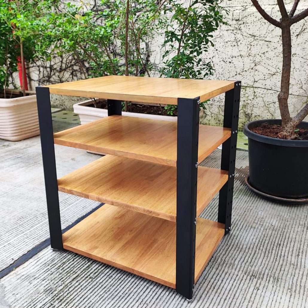 Usher SR4 Rack – Versatile, Height-Adjustable & Rigid A Solid Wood-Based Hi-Fi Rack with Superior Stability, Capacity: 30Kg Per Shelf