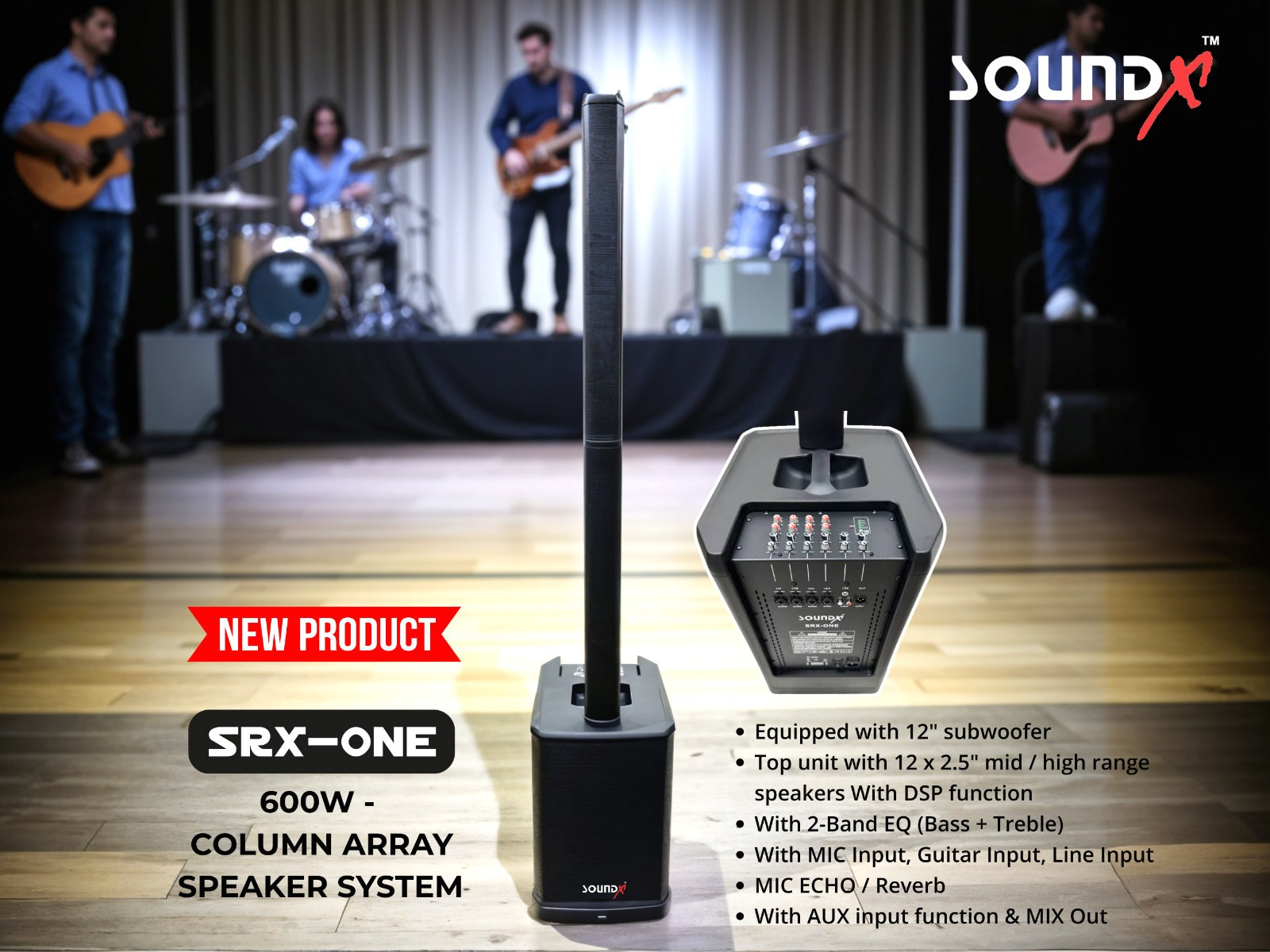 SoundX - SRX-ONE 12" / 600W Portable Column Array Speaker System