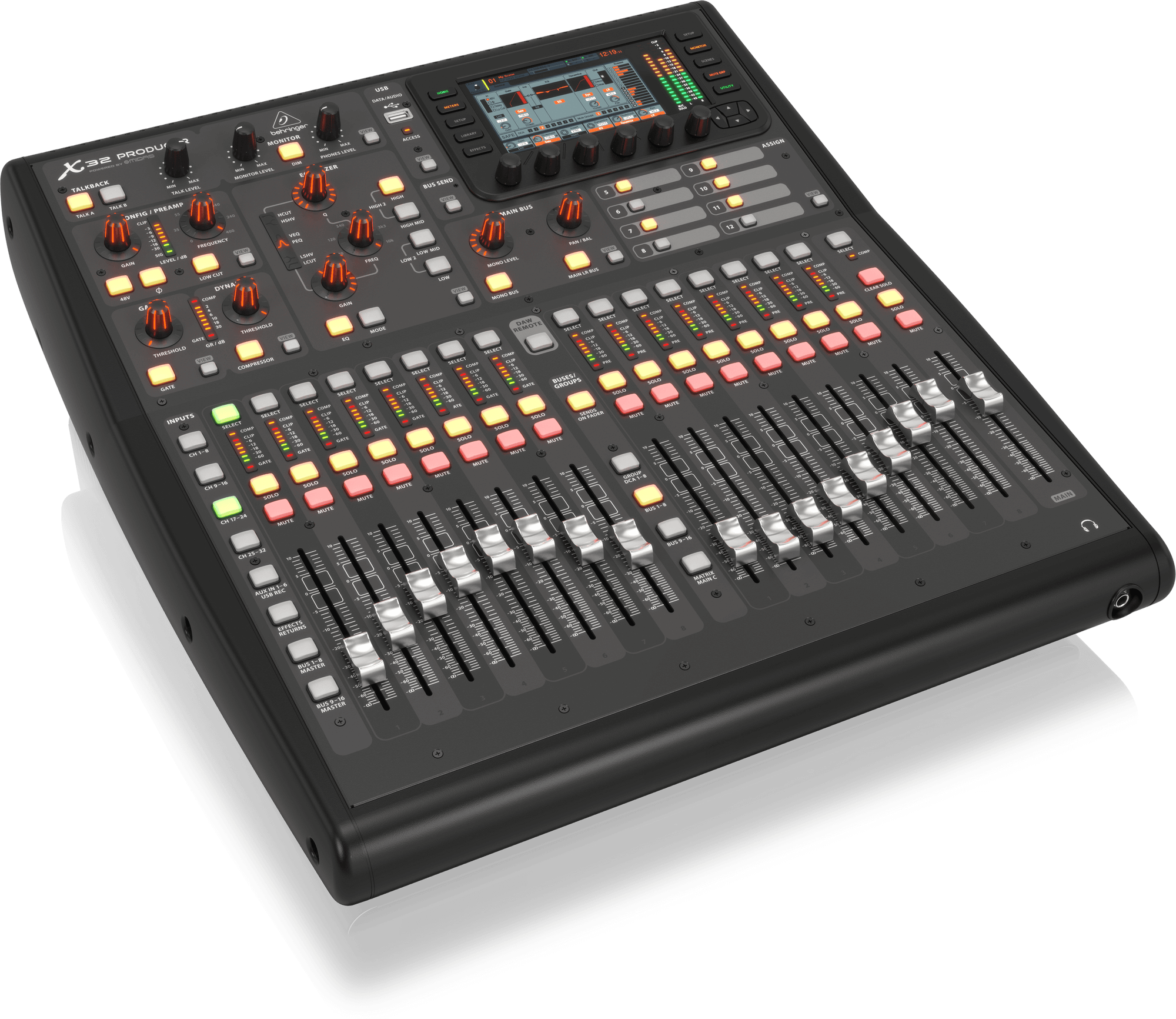Behringer X32 Producer 40-Input, 25-Bus Rack-Mountable Digital Mixing Console with 16 Programmable Midas Preamps, 17 Motorized Faders, 32-Channel Audio Interface and iPad/iPhone * Remote Control
