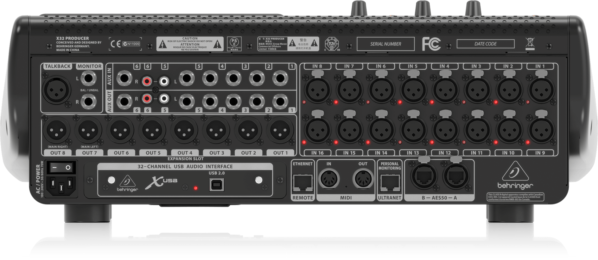 Behringer X32 Producer 40-Input, 25-Bus Rack-Mountable Digital Mixing Console with 16 Programmable Midas Preamps, 17 Motorized Faders, 32-Channel Audio Interface and iPad/iPhone * Remote Control