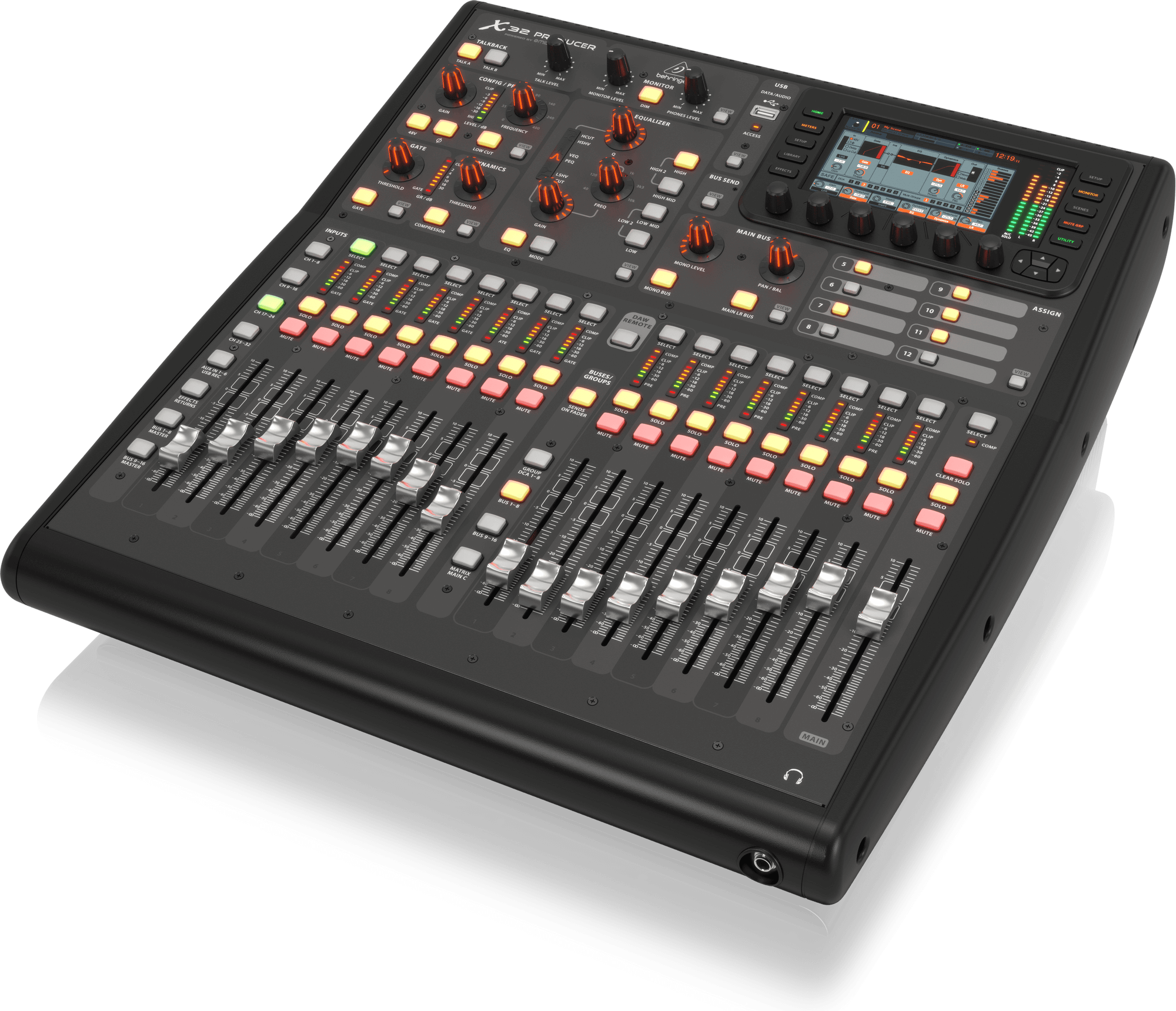 Behringer X32 Producer 40-Input, 25-Bus Rack-Mountable Digital Mixing Console with 16 Programmable Midas Preamps, 17 Motorized Faders, 32-Channel Audio Interface and iPad/iPhone * Remote Control