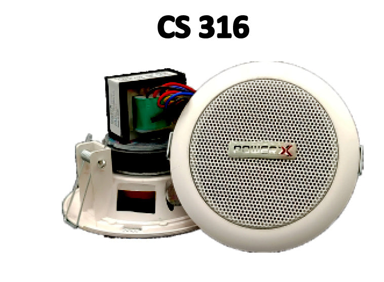 PowerX CS316 3" 6W Ceiling Speaker / Metal Grill - Set of 10
