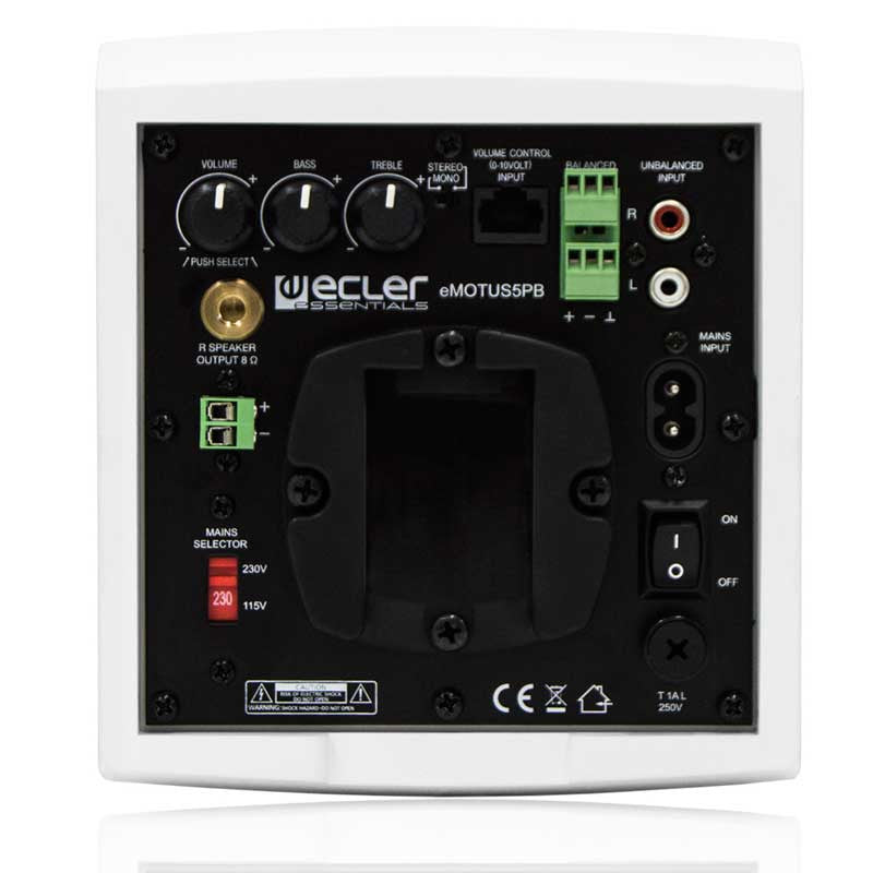 Ecler eMOTUS5PBWH 5" 2-Way 2x25 WRMS Powered Speaker BT Stereo kit - Each