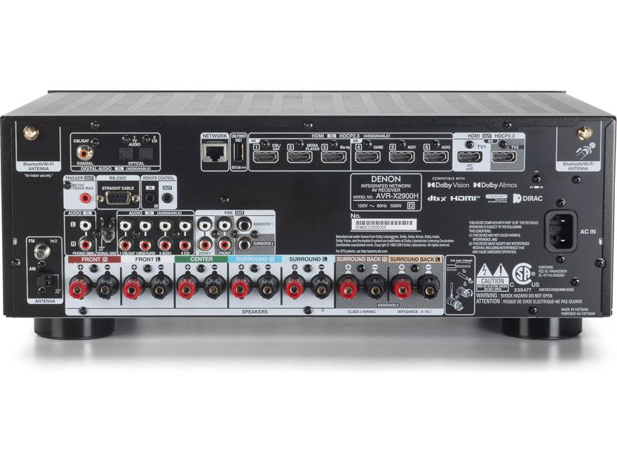 Denon AVR‑X2900H | Home Theater Receiver 7.2 Ch With 8K, WiFi, BT5.4, Dolby Atmos & DTS:X , HDR10+, Dolby Vision,