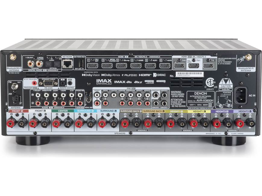 Denon AVR‑X3900H | Home Theater Receiver 9.2 Ch With 8K, WiFi, BT5.4, Dolby Atmos & DTS:X , HDR10+, Dolby Vision