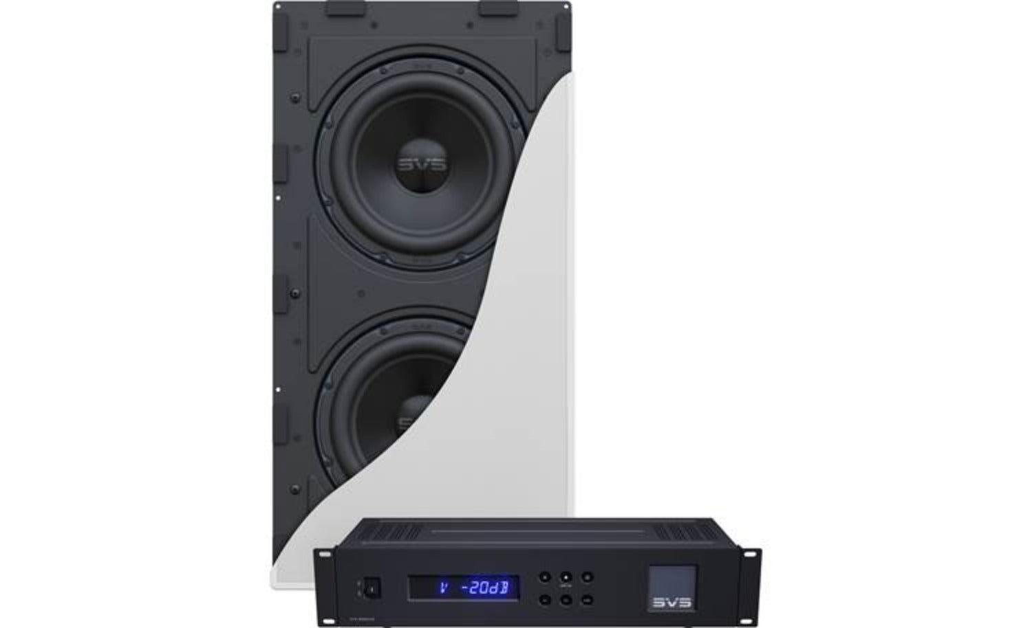 SVS 3000 In-wall Subwoofer System In-Wall Enclosure With Dual Subwoofers and Amplifier- Each