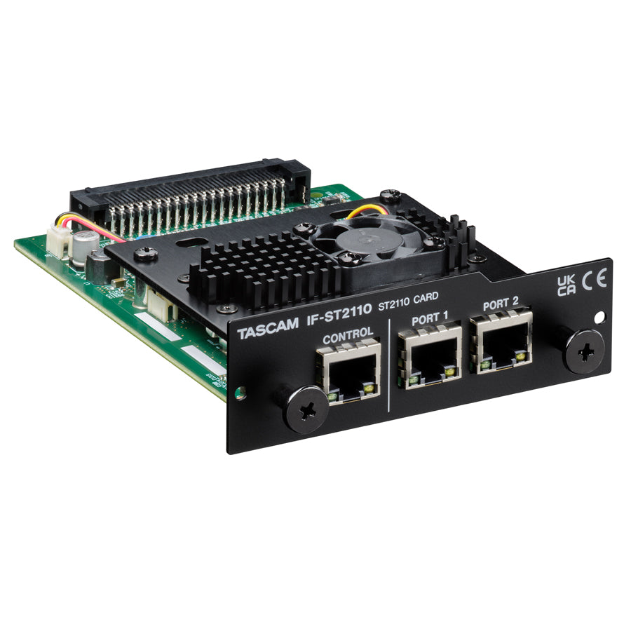 TASCAM IF-ST2110 Professional SMPTE ST 2110 IP Audio Interface Expansion Card with Redundant Network Ports and Broadcast-Grade Synchronization