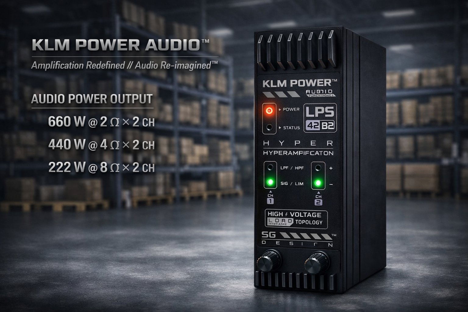 KLM POWER™ LPS-42B2 Advance Audiophile Grade Amplifier 440 W @ 4 Ω × 2 CH.