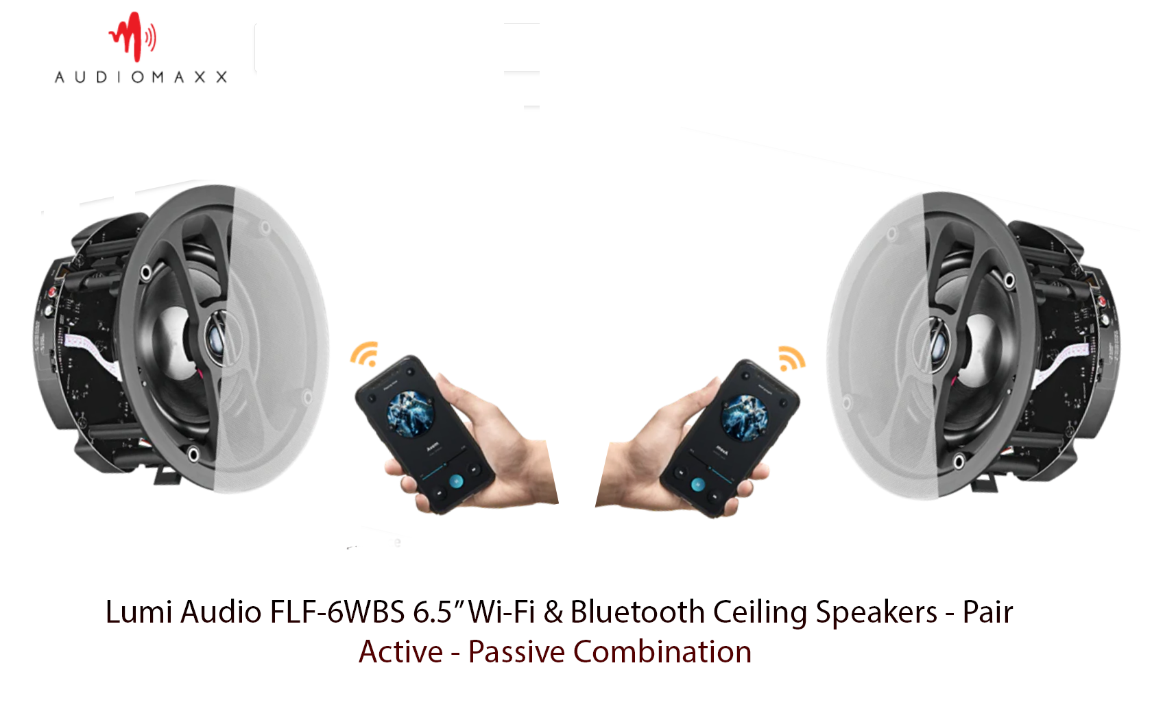 Lumi Audio FLF6WBS 6.5’’ Wi-Fi & Bluetooth Ceiling Speakers (Active+Passive Pair)- Set Of 2