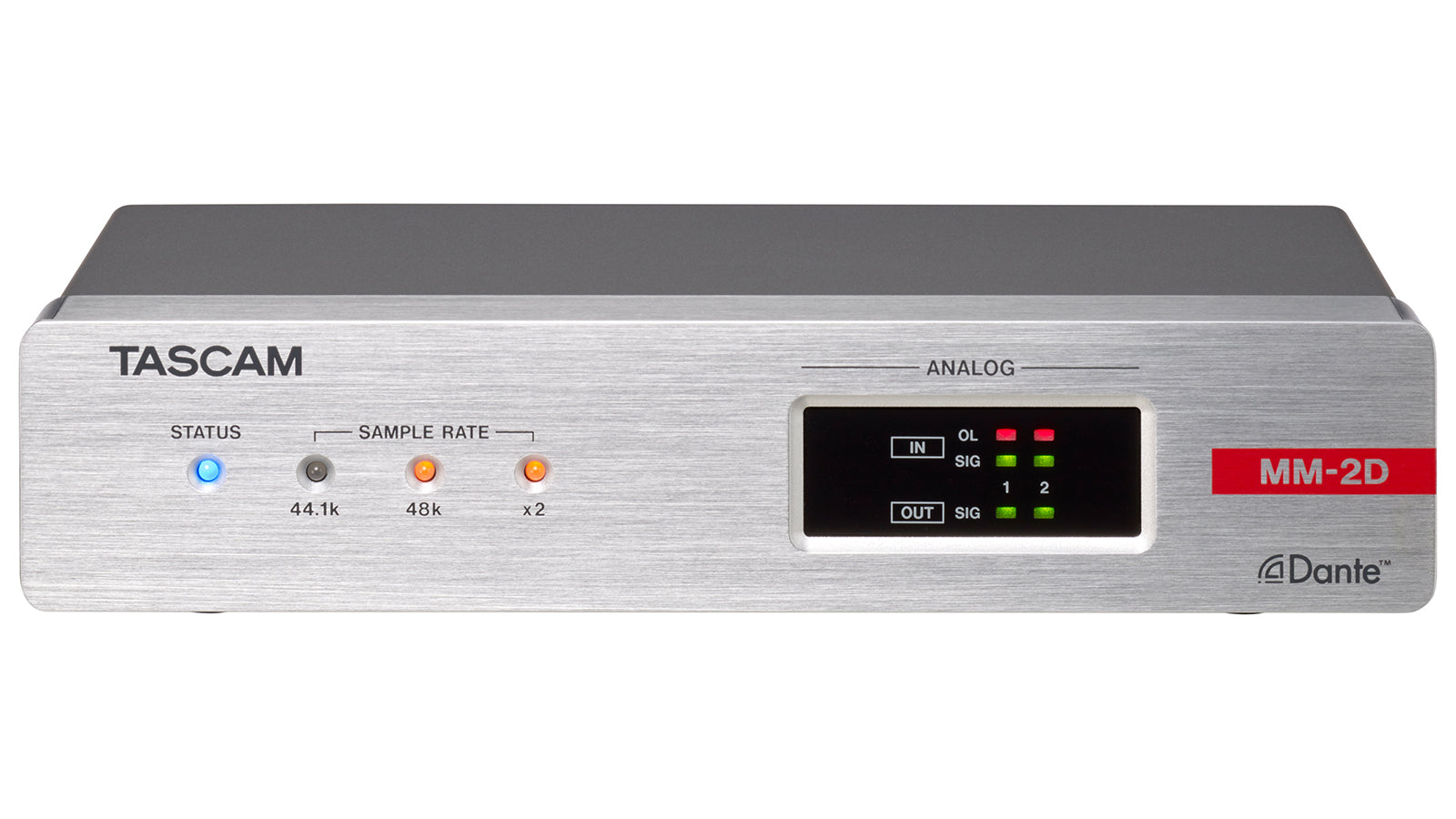 TASCAM MM-2D-X Professional 2-Channel Analog In/Out Dante Converter with Balanced XLR Connectivity, Bi-Directional Audio, and Compact Installation Design - Audiomaxx India