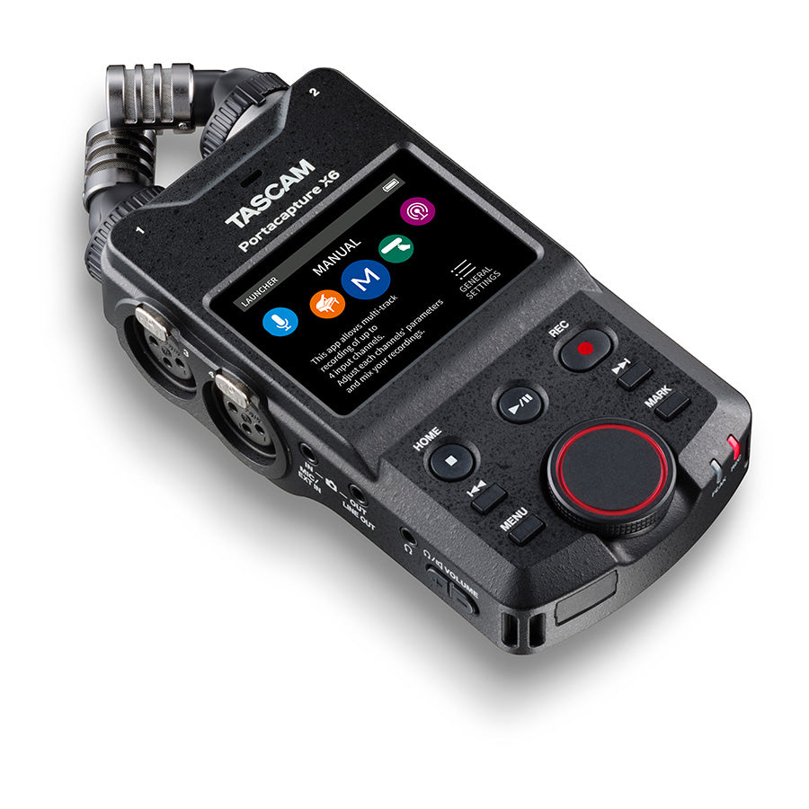 TASCAM Portacapture X6 Professional 32-bit Float Linear PCM Recorder with Dual Condenser Microphones, 6-Track Recording, Touchscreen Interface, and USB Audio Interface - Audiomaxx India