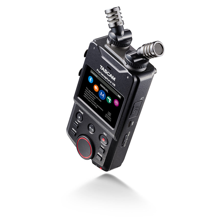 TASCAM Portacapture X6 Professional 32-bit Float Linear PCM Recorder with Dual Condenser Microphones, 6-Track Recording, Touchscreen Interface, and USB Audio Interface - Audiomaxx India